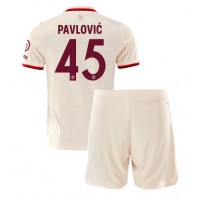 Dětský fotbalový dres Bayern Munich Aleksandar Pavlovic #45 2024-25 Třetí Krátký Rukáv (+ trenýrky)